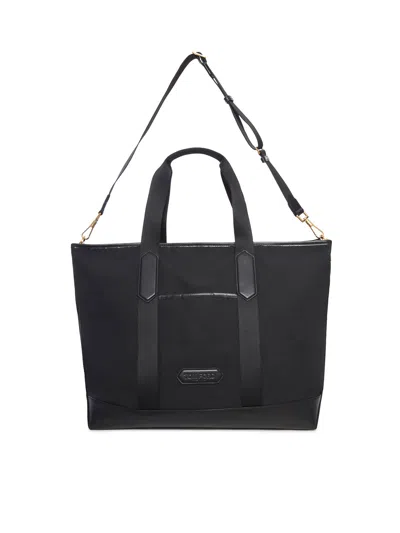 Tom Ford Nylon And Leather Tote Bag In Black
