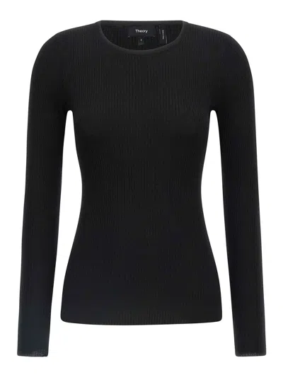 Theory Ribbed Sweater In Black