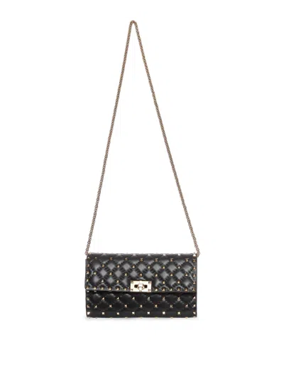 Valentino Garavani Rockstud Spike Nappa Leather Crossbody Clutch Bag Woman Black Uni In Black