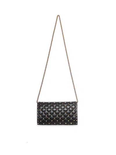 Valentino Garavani Rockstud Spike Nappa Leather Crossbody Clutch Bag Woman Black Uni In Black