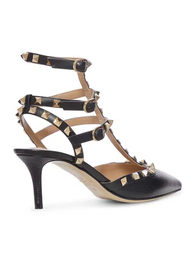 Valentino Garavani Pointed Toe Studded Embellishments Pumps In Black