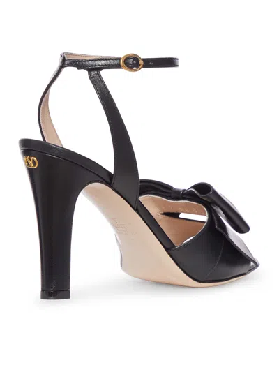 Valentino Bowow Leather Sandal In Animal Print