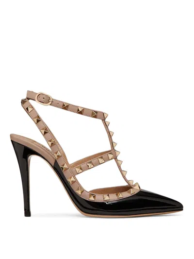 Valentino Garavani Valentino Rockstud Caged 100 Patent Pump In Black