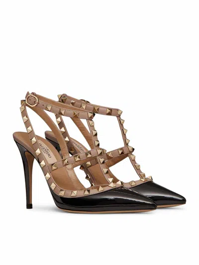 Valentino Garavani Valentino Rockstud Caged 100 Patent Pump In Black