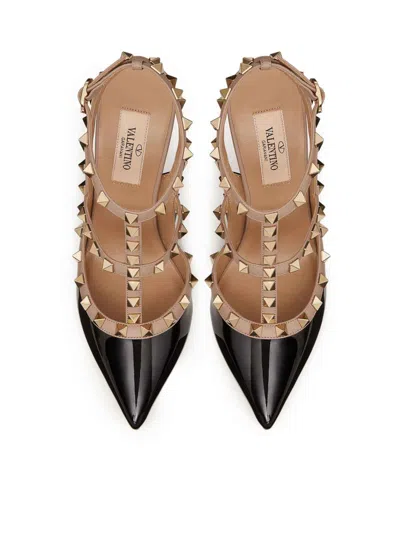Valentino Garavani Valentino Rockstud Caged 100 Patent Pump In Black