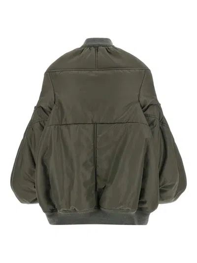 Junya Watanabe Lightweight Nylon Jacket With High Collar And Streamlined Silhouette In Green