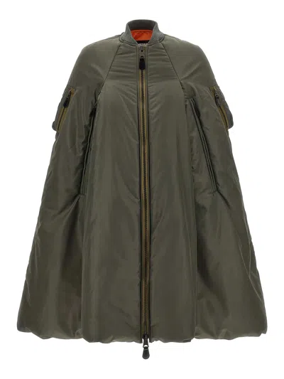 Junya Watanabe Oversized Bomber Style Cape Jacket In Multi