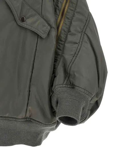Junya Watanabe Lightweight Nylon Jacket With High Collar And Streamlined Silhouette In Green