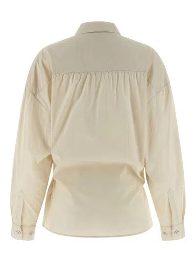 Lemaire Straight Collar Twisted Shirt In Neutral