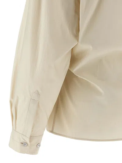 Lemaire Straight Collar Twisted Shirt In Neutral