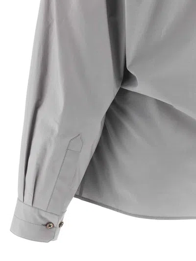 Lemaire Straight Collar Twisted Shirt In Blue