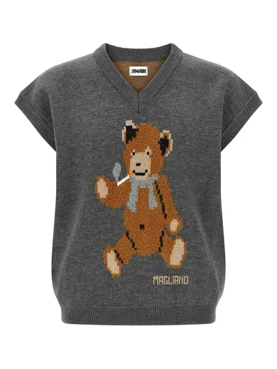 Magliano Wool Vest With Print In Gray