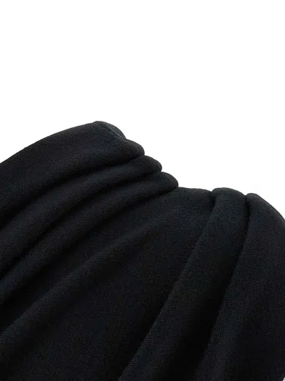 Khaite Aimee Asymmetric One-shoulder Wool-blend Peplum Top In Black