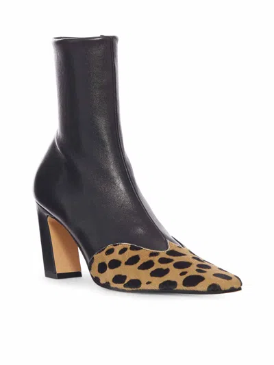 Khaite Nevada 85 Calf Hair And Leather Ankle Boots In Multi