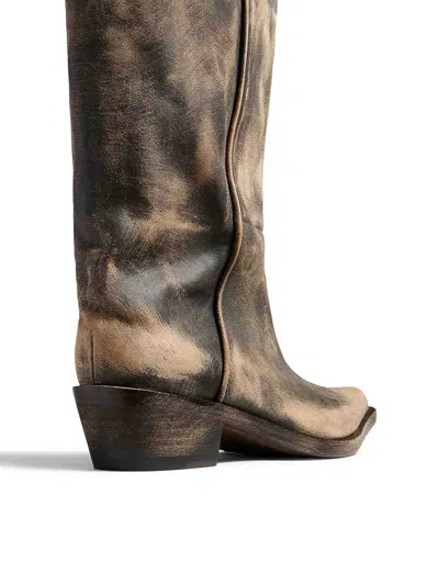 Khaite Clive 25 Leather Boots In Multi