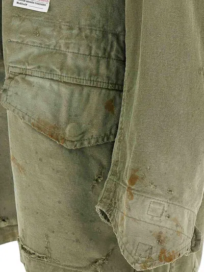 Miharayasuhiro Distressed Field Puffer Jackets Green In Green