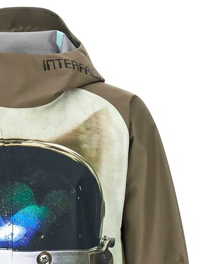Undercover Water-repellent Nylon Jacket With Futuristic Artwork In Multi