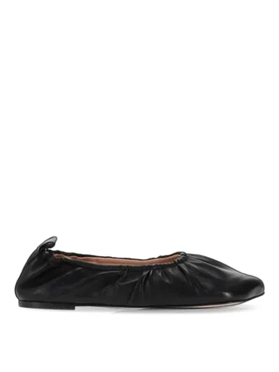 Niccolò Pasqualetti Obliqua Soft Leather Ballet Flats In Black