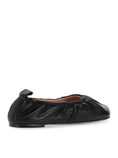 Niccolò Pasqualetti Obliqua Soft Leather Ballet Flats In Black