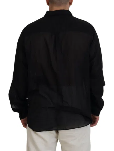 Pre-owned Dsquared2 Dsquared² Black Cotton Collared Long Sleeves Formal Men's Shirt ()