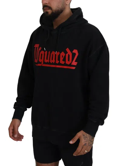 Pre-owned Dsquared2 Dsquared² Black Cotton Hooded Printed Men Pullover Men's Sweater ()