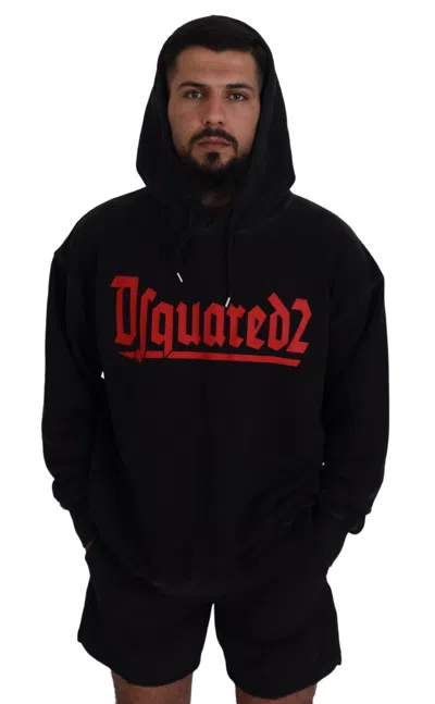 Pre-owned Dsquared2 Dsquared² Black Cotton Hooded Printed Men Pullover Men's Sweater ()