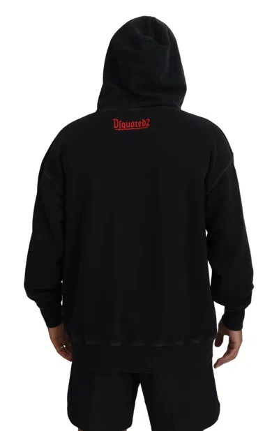 Pre-owned Dsquared2 Dsquared² Black Cotton Hooded Printed Men Pullover Men's Sweater ()