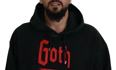 Pre-owned Dsquared2 Dsquared² Black Cotton Hooded Printed Men Pullover Men's Sweater ()