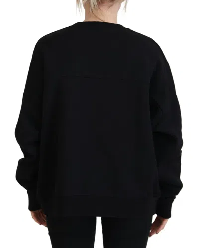 Pre-owned Dsquared2 Dsquared² Black Cotton Printed Women Long Sleeve Women's Sweater ()
