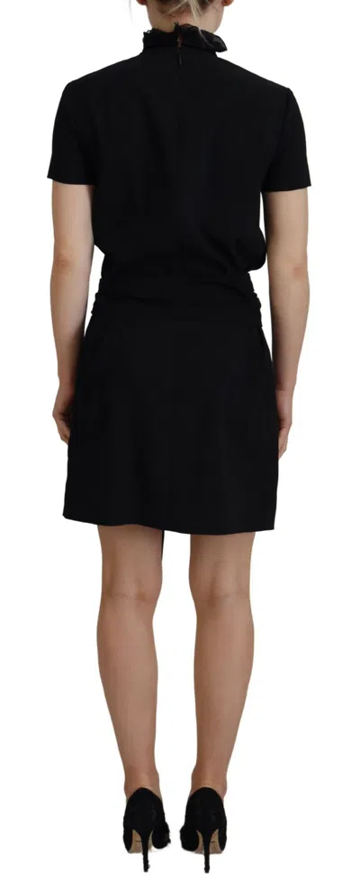 Pre-owned Dsquared2 Dsquared² Black Polyester Short Sleeves Sheath Mini Women's Dress ()