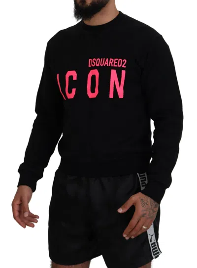 Pre-owned Dsquared2 Dsquared² Black Printed Long Sleeves Pullover Men's Sweater ()