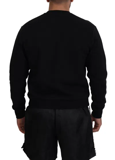 Pre-owned Dsquared2 Dsquared² Black Printed Long Sleeves Pullover Men's Sweater ()