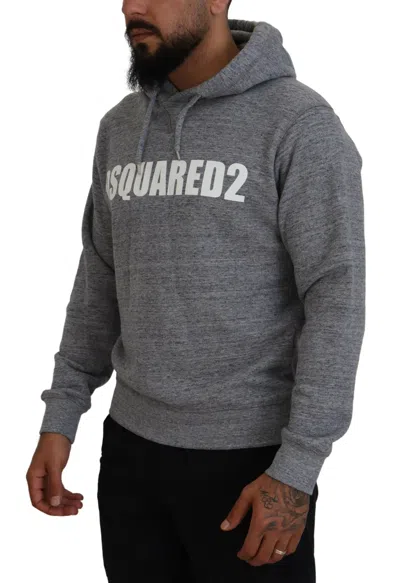 Pre-owned Dsquared2 Dsquared² Gray Cotton Hooded Logo Print Men Pullover Men's Sweater ()