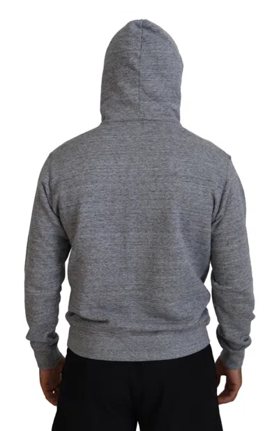 Pre-owned Dsquared2 Dsquared² Gray Cotton Hooded Logo Print Men Pullover Men's Sweater ()