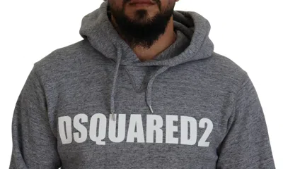 Pre-owned Dsquared2 Dsquared² Gray Cotton Hooded Logo Print Men Pullover Men's Sweater ()