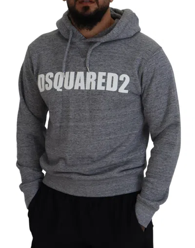 Pre-owned Dsquared2 Dsquared² Gray Cotton Hooded Logo Print Men Pullover Men's Sweater ()