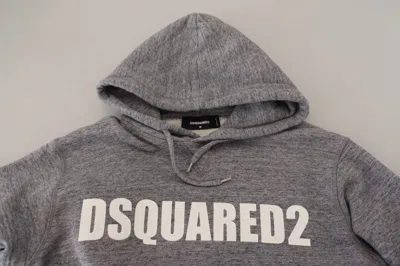 Pre-owned Dsquared2 Dsquared² Gray Cotton Hooded Logo Print Men Pullover Men's Sweater ()