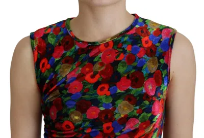 Pre-owned Dsquared2 Dsquared² Multicolor Floral Bodycon Ruched Maxi Women's Dress ()