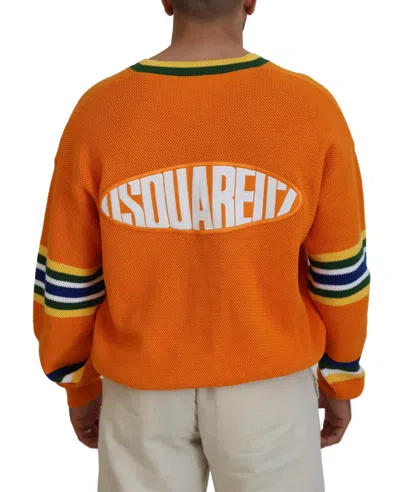 Pre-owned Dsquared2 Dsquared² Orange Cotton Long Sleeves Men Cardigan Men's Sweater ()
