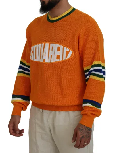 Pre-owned Dsquared2 Dsquared² Orange Printed Long Sleeves Men Pullover Men's Sweater ()