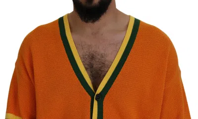 Pre-owned Dsquared2 Dsquared² Orange Cotton Long Sleeves Men Cardigan Men's Sweater ()