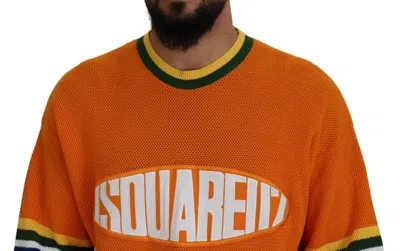 Pre-owned Dsquared2 Dsquared² Orange Printed Long Sleeves Men Pullover Men's Sweater ()