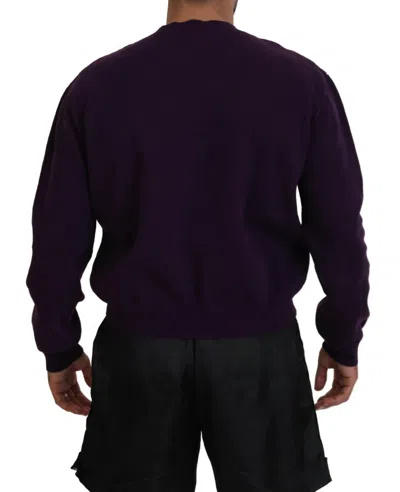 Pre-owned Dsquared2 Dsquared² Purple Cotton Printed Men Pullover Men's Sweater ()