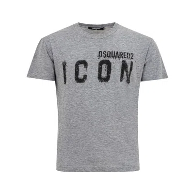 Dsquared2 Sleek Gray Cotton Tee For Stylish Men In Gray
