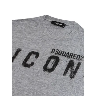Dsquared2 Sleek Gray Cotton Tee For Stylish Men In Gray
