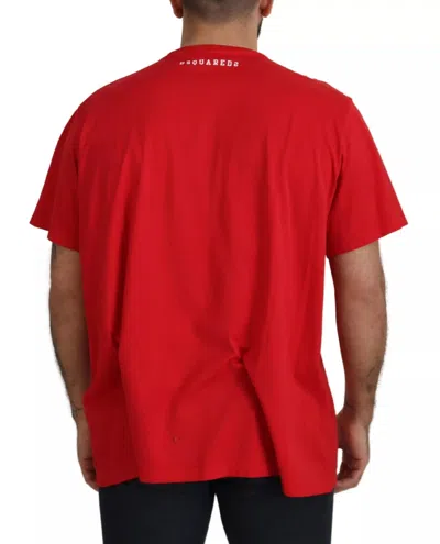 Pre-owned Dsquared2 Dsquared² Red Printed Cotton Short Sleeves Crewneck Men's T-shirt ()