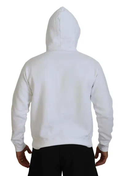 Pre-owned Dsquared2 Dsquared² White Cotton Hooded Printed Men Pullover Men's Sweater ()