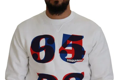 Pre-owned Dsquared2 Dsquared² White Printed Long Sleeves Pullover Men's Sweater ()