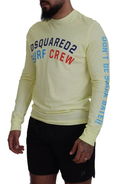 Pre-owned Dsquared2 Dsquared² Yellow Colorful Print Long Sleeves Top Men's T-shirt ()