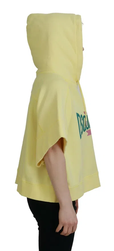 Pre-owned Dsquared2 Dsquared² Yellow Logo Print Cotton Hoodie Sweatshirt Women's Sweater ()